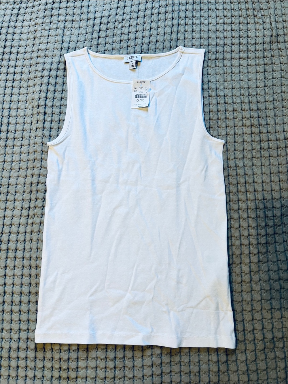 NWT J. Crew White Women’s Tank Top - Clean Cotton Layering Piece, Size S